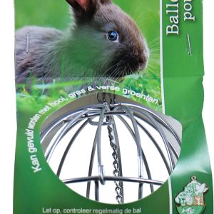 Boon Hooi- of groenvoerbal Metaal met Bel Chroom 11cm - Afbeelding 1