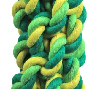 Boon Touwstick katoen groen/geel 25cm - Afbeelding 1