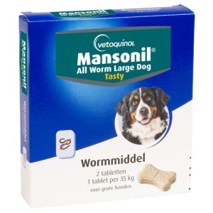 Mansonil all worm XL Dog tasty bone 2stuks - Afbeelding 1