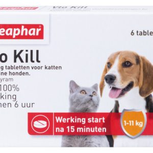 Beaphar Vlo Kill kat & hond tot 11kg 6st - Afbeelding 1