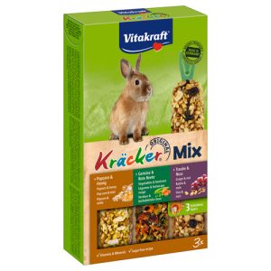 Vitakraft Konijn kracker 3in1 Muesli, Groente, Popcorn - Afbeelding 1