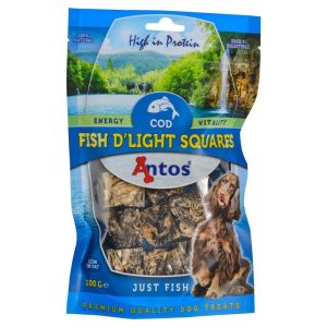 Antos Fish D'light Squares Kabeljauw 100gr - Afbeelding 1