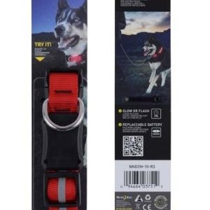 NiteDawg Lichtgevend Halsband Rood Small - Afbeelding 2