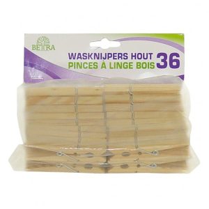 Wasknijpers Hout 36St - Afbeelding 1