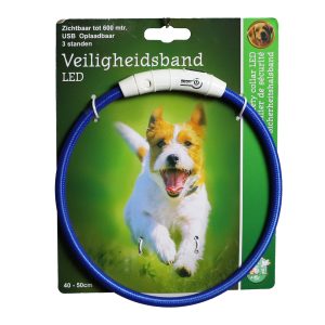 Boon veiligheidshalsband LED nylon 40-50cm verstelbaar blauw - Afbeelding 1