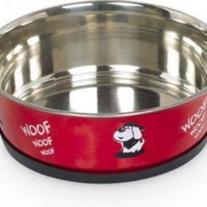 Stainless steel bowl heavy 13cm 0,5ltr rood - Afbeelding 1